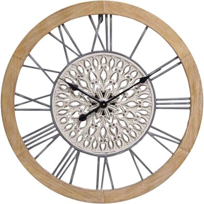 Horloge murale décorative bois métal style industriel chic RECOLLECTION