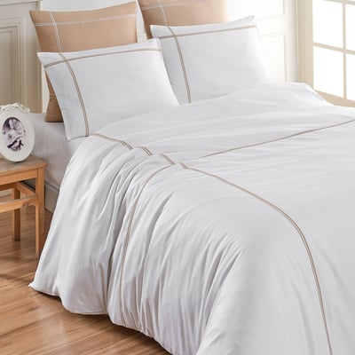 Parure housse de couette satin + 2 taies 50x70 cm PAVILLON ROYAL SENSEI MAISON