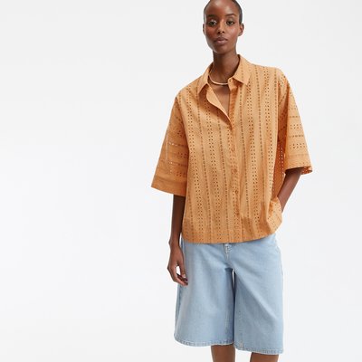 Chemise ample en broderie anglaise, manches coudes LA REDOUTE COLLECTIONS