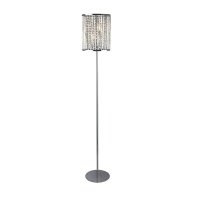 Lampadaire ELISE 2x60W E14 Chromé Transparent BOUTICA-DESIGN