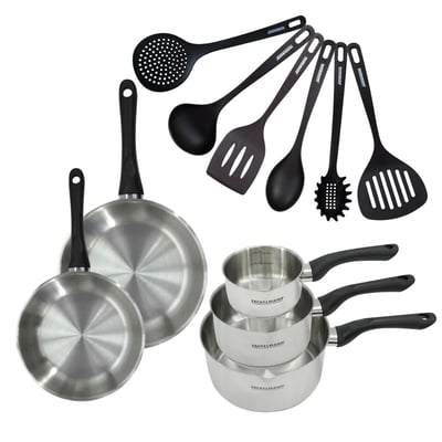 Batterie 2 poêles 20/24cm + 3 casseroles 12/16/20cm GENEVA FACKELMANN