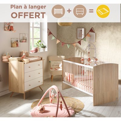 Chambre bébé, Lit évolutif et Commode à langer SAUTHON