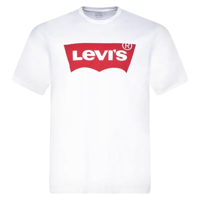 T-shirt Batwing blanc en coton uni coupe régular avec un col rond LEVI'S