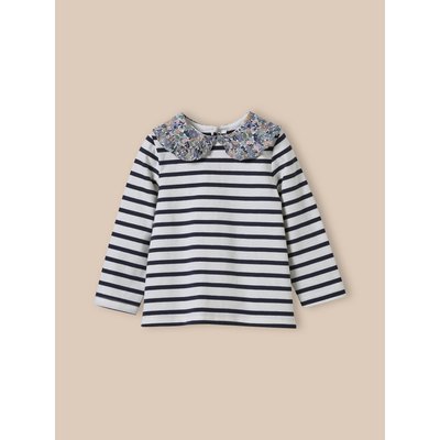 T-shirt col en tissu Liberty en coton biologique CYRILLUS