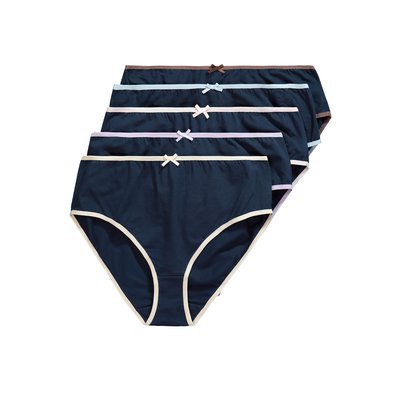 Culottes midi, liseré de couleur - lot de 5 ULLA POPKEN