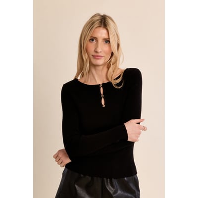 Pull fin côtelé, boutons fantaisie MOLLY BRACKEN