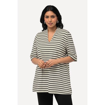 T-shirt à rayures en coton Pima. Col calice ULLA POPKEN