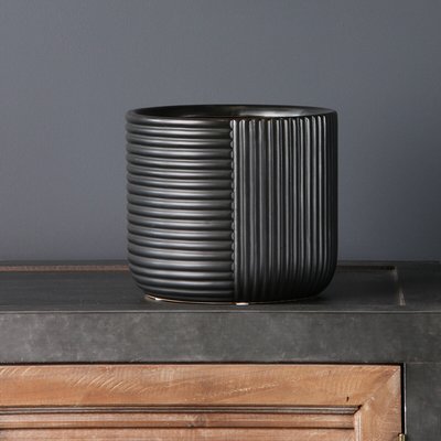 15x17cm Black Geo Lines Planter SO'HOME