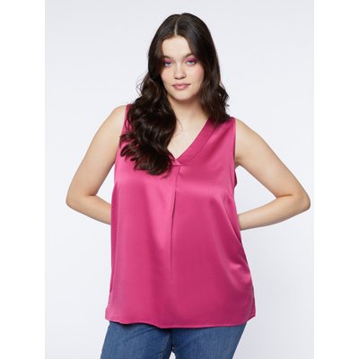 Top avec devant en satin et dos en jersey FIORELLA RUBINO
