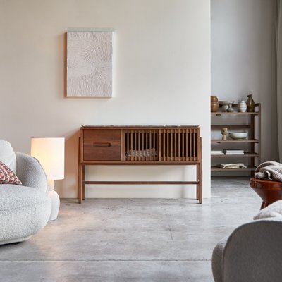 Console en noyer massif et terrazzo premium ISAURE TIKAMOON