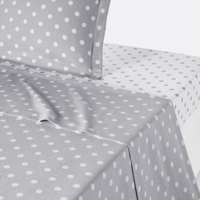Clarisse Polka Dot 100% Cotton Flannel Flat Sheet LA REDOUTE INTERIEURS