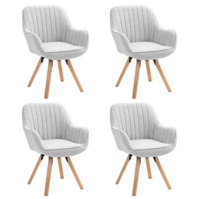Lot de 4 fauteuil de salle à manger rotatif scandinave, CARSON MEUBLES COSY