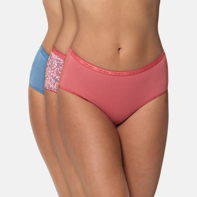 Lot 2 + 1 gratuit slips midi en coton bio PLAYTEX
