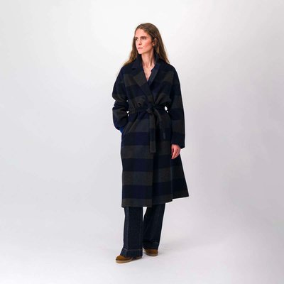 Manteau à carreaux en laine mélangée SAMYCOAT BENSIMON