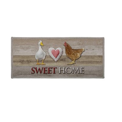 Tapis multi usages 50 x 120 cm Poule fermiere DOUCEUR D'INTÉRIEUR