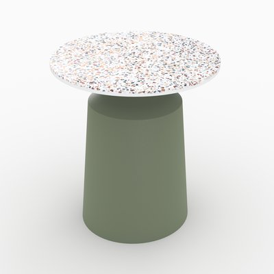Table d'appoint ronde en tezzazzo et métal D44 cm - DAPHNÉ RENDEZ-VOUS DÉCO