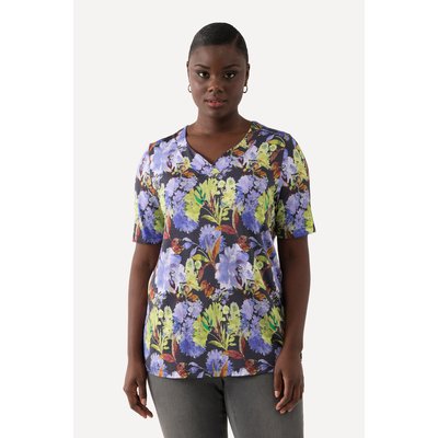 T-shirt en tissu fluide, fleurs, classique ULLA POPKEN