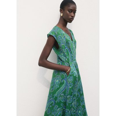 Robe ramie imprimé cachemire MANGO
