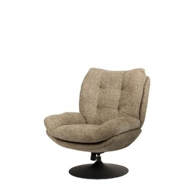 Fauteuil en tissu taupe avec piètement noir Magnum AMADEUS