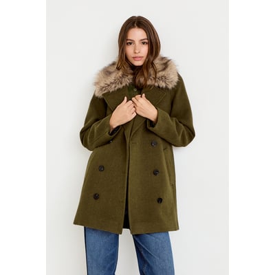 Manteau droit mi-long col tailleur CACHE CACHE