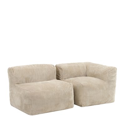 Ensemble canapé poufs 2 pièces : angle et fauteuil - ZEN ICON
