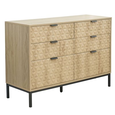 Commode à 6 tiroirs en MDF décor mélaminé 112 cm, DAVE OVIALA