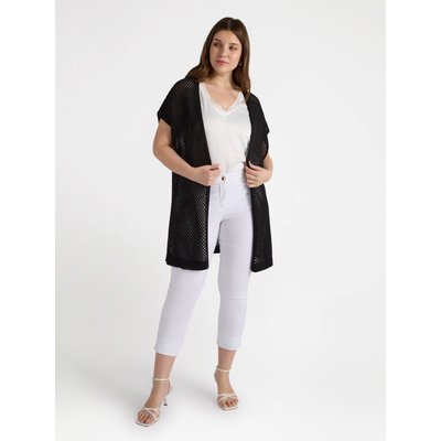 Cardigan en maille ajourée à manches courtes FIORELLA RUBINO
