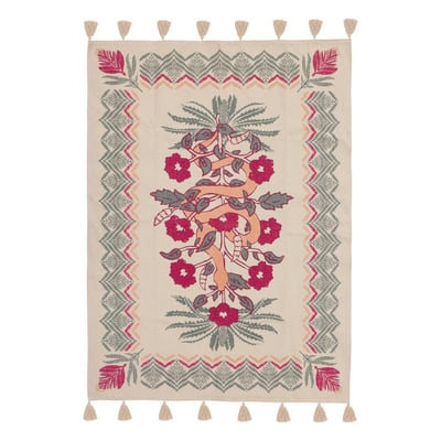 Tapis en coton à franges motifs graphiques WILD ATMOSPHERA