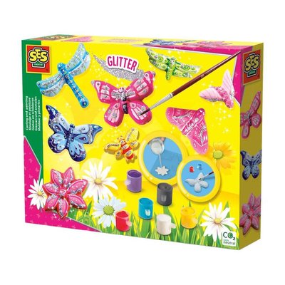 Moldar E Pintar - Borboletas Glitter Hobby, SES SES