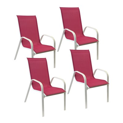 Chaises en textilène, lot de 4, MARBELLA HAPPY GARDEN