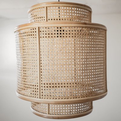 Suspension/abat-jour ronde cannage 50cm - JACK SAUDARA COLLECTIONS