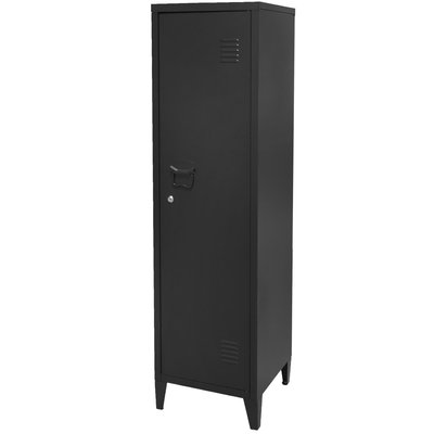 Armoire vestiaire métal noir style casier industriel 38x38x137cm WADIGA