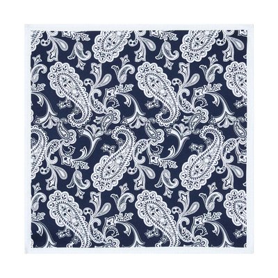 Pochette de costume en coton - motif bleu marine DRAEGER PARIS