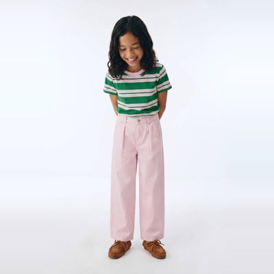 Pantalon uni à pinces en coton MONOPRIX