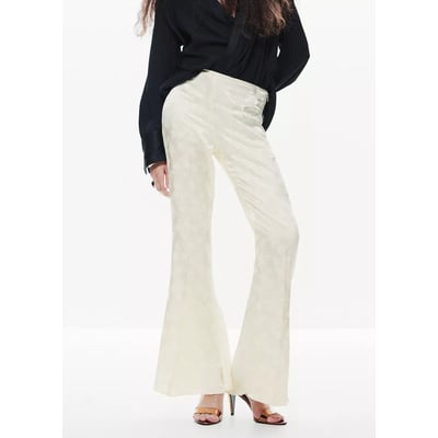 Pantalon flare en jacquard MANGO