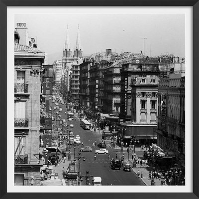 Affiche Marseille - La Canebiere, Scène de vie en 1960 HEXOA