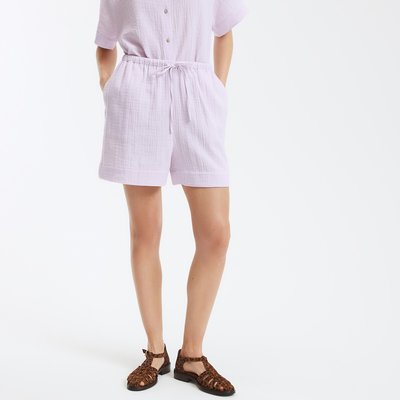 Pantalón corto de gasa de algodón, cintura elástica LA REDOUTE COLLECTIONS