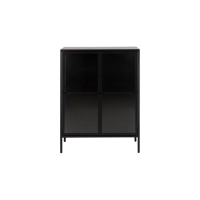 Vitrine basse scandinave en métal noir 2 portes vitrées - HARLOW HELLIN, DEPUIS 1862