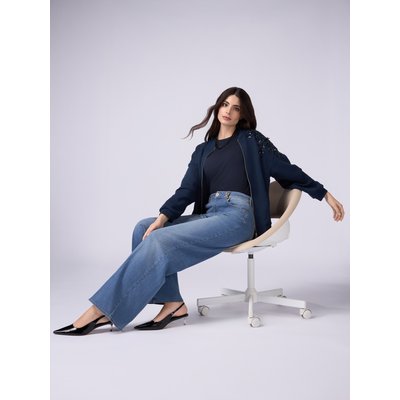 Jean à jambes larges réalisé en denim de coton stretch OLTRE
