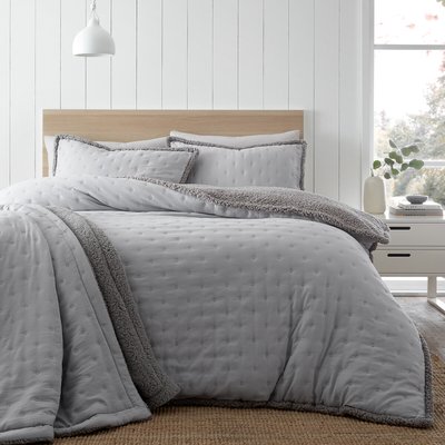 Cosy Nori Sherpa Duvet Cover and Pillowcase Set CATHERINE LANSFIELD