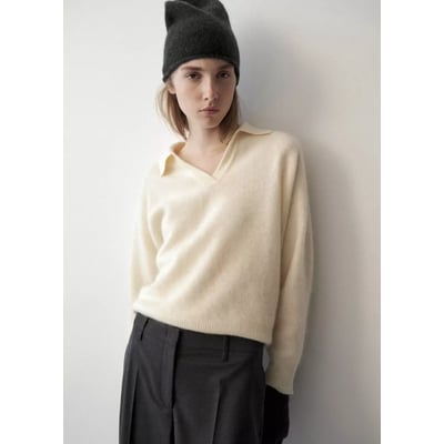 Pull 100% laine col polo MANGO