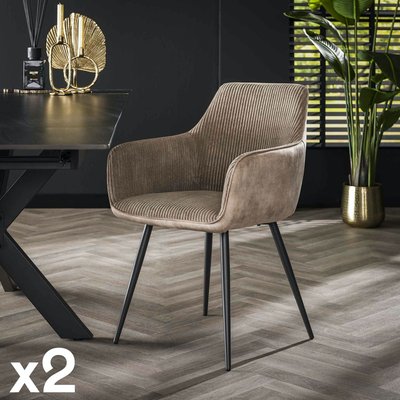 Fauteuil de table beige sable bi-matière (lot de 2) GALWAY PIER IMPORT
