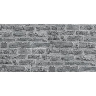 Papier Peint imitation "Mur de Pierres avec joint grisé" HOME MAISON