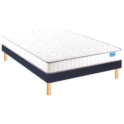 Ensemble matelas mousse haute densité et mémoire de forme CHILL BED, sommier ferme et pieds MERINOS