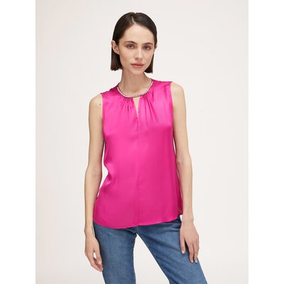 Top en satin avec broderie de pierres de cristal MOTIVI