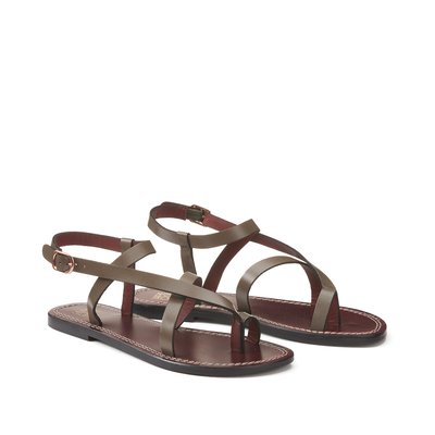 Sandali infradito in pelle tacco piatto LA REDOUTE COLLECTIONS