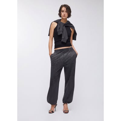 Pantalon en jersey délavé avec strass LIU JO