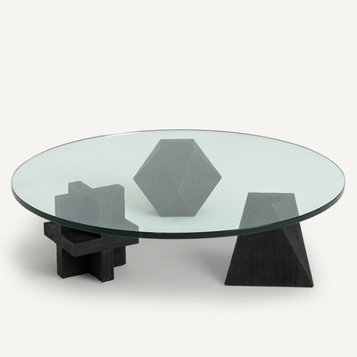 Bruli Polyhedral Tempered Glass Coffee Table AM.PM