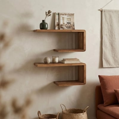 Etagère murale en bois recyclé L50 (lot de 2) - SIENA HELLIN, DEPUIS 1862