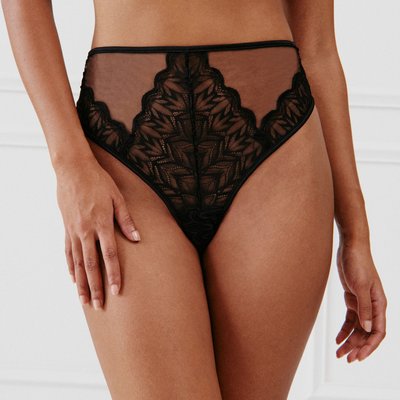 Tanga taille haute en dentelle NORAIZ UNDIZ